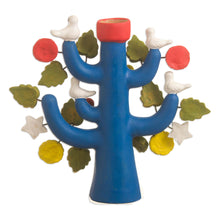 Load image into Gallery viewer, Artisan Crafted Ceramic Folk Art Candleholder from Peru - Ocean Tree of Life | NOVICA
