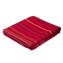 Load image into Gallery viewer, Handwoven Red and Orange Alpaca Blend Throw - Huanca Princess | NOVICA
