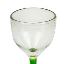 Load image into Gallery viewer, Hand Made Wine Glasses Blown Glass Art (set of 4) - Forest Mirage | NOVICA
