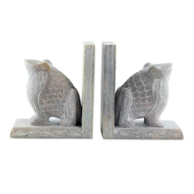 Load image into Gallery viewer, Hand Carved Soapstone Frog Bookends (Pair) - Happy Hoppy Frog | NOVICA

