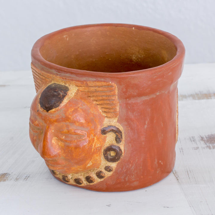 Handcrafted Ceramic Vase with Antiqued Finish - Pibil King | NOVICA