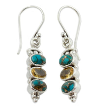 Load image into Gallery viewer, Citrine and Turquoise Earrings - Sunshine and Sky | NOVICA
