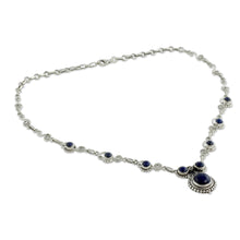 Load image into Gallery viewer, Indian Sterling Silver and Lapis Lazuli Necklace - Meerut Magic | NOVICA
