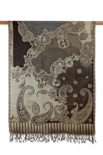 Load image into Gallery viewer, Warm Brown and Beige Wool Jamawar Shawl - Executive Elegance | NOVICA
