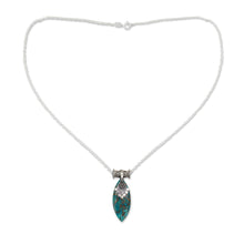 Load image into Gallery viewer, Sterling Silver Necklace with Turquoise Color Gem - Jaipur Legacy | NOVICA
