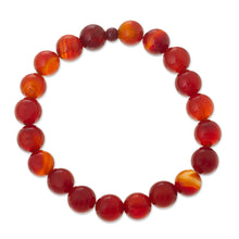 Load image into Gallery viewer, Handmade Red Carnelian Stretch Bracelet from Peru - Peruvian Passion | NOVICA
