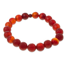 Load image into Gallery viewer, Handmade Red Carnelian Stretch Bracelet from Peru - Peruvian Passion | NOVICA
