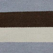 Load image into Gallery viewer, Modern Dhurrie Rug in Brown and Blues  (4x6) - Bold Horizon | NOVICA

