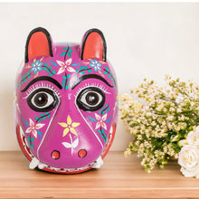 Load image into Gallery viewer, Artisan Crafted Traditional Wood Mask - Purple Maya Jaguar | NOVICA
