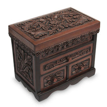 Load image into Gallery viewer, Bird Theme Hand Tooled Brown Leather Jewelry Box - Avian Haven | NOVICA
