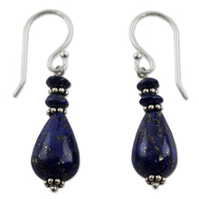 Load image into Gallery viewer, Fair Trade Sterling Silver and Lapis Lazuli Earrings - Delhi Dusk | NOVICA
