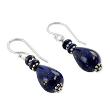 Load image into Gallery viewer, Fair Trade Sterling Silver and Lapis Lazuli Earrings - Delhi Dusk | NOVICA
