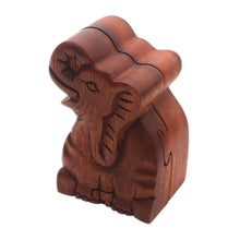 Load image into Gallery viewer, Elephant Theme Wood Puzzle Box - Elephant Secret | NOVICA
