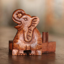 Load image into Gallery viewer, Elephant Theme Wood Puzzle Box - Elephant Secret | NOVICA
