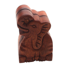 Load image into Gallery viewer, Elephant Theme Wood Puzzle Box - Elephant Secret | NOVICA
