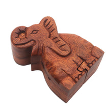 Load image into Gallery viewer, Elephant Theme Wood Puzzle Box - Elephant Secret | NOVICA
