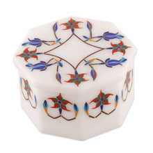 Load image into Gallery viewer, Fair Trade Marble Inlay Jewelry Box - Green Lily Garland | NOVICA
