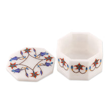 Load image into Gallery viewer, Fair Trade Marble Inlay Jewelry Box - Green Lily Garland | NOVICA
