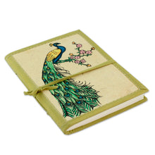 Load image into Gallery viewer, Handmade Paper Journal with 48 Pages - Peacock Journeys | NOVICA
