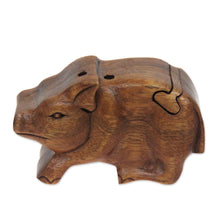 Load image into Gallery viewer, Handmade Puzzle Box - Little Pig | NOVICA
