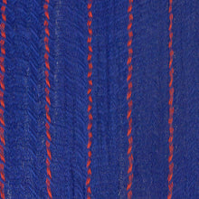 Load image into Gallery viewer, Blue Cotton Maya Hammock with Red Trim from Mexico - Puerto Vallarta | NOVICA
