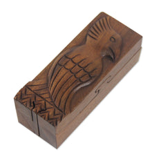 Load image into Gallery viewer, Artisan Crafted Bird Theme Wood Puzzle Box from Bali - Bali Mynah | NOVICA
