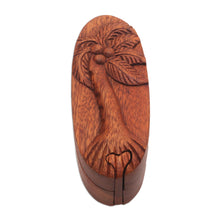 Load image into Gallery viewer, Hand Carved Wood Puzzle Box with Palm Tree - Coconut Palm | NOVICA
