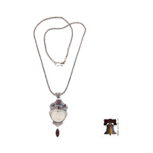 Load image into Gallery viewer, Carved Pendant Necklace with Garnet from Bali - Layonsari | NOVICA
