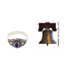 Load image into Gallery viewer, Sterling Silver and Gold Cocktail Ring with Amethyst - Mystic Trio | NOVICA
