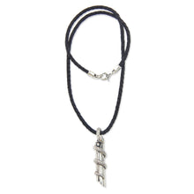 Load image into Gallery viewer, Handcrafted Balinese Men&#39;s Silver Necklace with Snake Theme - Bamboo Python | NOVICA
