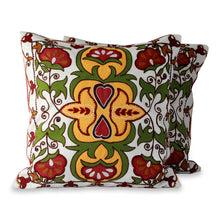 Load image into Gallery viewer, Fair Trade Multicolor Applique Floral Pillow Covers (pair) - Floral Ecstasy | NOVICA
