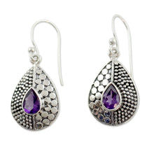 Load image into Gallery viewer, Original Design Amethyst Earrings Set in Sterling Silver - Purple Fusion | NOVICA
