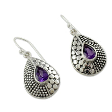 Load image into Gallery viewer, Original Design Amethyst Earrings Set in Sterling Silver - Purple Fusion | NOVICA
