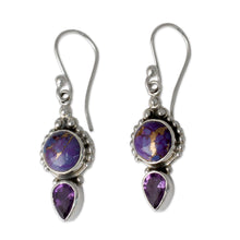 Load image into Gallery viewer, Artisan Crafted Amethyst and Silver 925 Earrings from India - Vision in Purple | NOVICA
