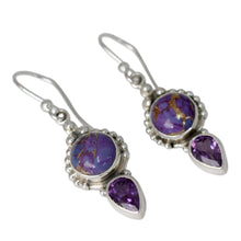 Load image into Gallery viewer, Artisan Crafted Amethyst and Silver 925 Earrings from India - Vision in Purple | NOVICA
