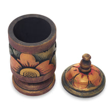 Load image into Gallery viewer, Unique Hand Carved Balinese Floral Wooden Box and Lid - Cupu Majapahit | NOVICA
