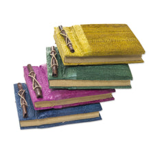 Load image into Gallery viewer, Colorful Natural Fiber Journals from Bali Artisan (Set of 4) - Ubud Memoirs | NOVICA
