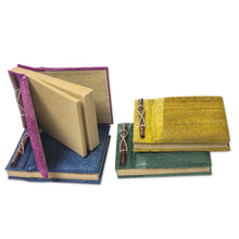 Load image into Gallery viewer, Colorful Natural Fiber Journals from Bali Artisan (Set of 4) - Ubud Memoirs | NOVICA
