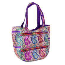 Load image into Gallery viewer, Multicolored Brocade Shoulder Bag by Indian Artisan - Paisley Parade | NOVICA
