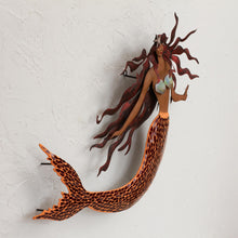 Load image into Gallery viewer, Handmade Iron and Glass Mosaic Mermaid Wall Sculpture - Ocean Queen | NOVICA
