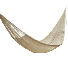 Load image into Gallery viewer, Hand Crafted Ivory Nylon Maya Hammock (Double) - Caribbean Beach | NOVICA
