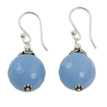 Load image into Gallery viewer, Artisan Crafted Blue Chalcedony and Sterling Silver Earrings - Sky Allure | NOVICA
