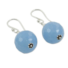 Load image into Gallery viewer, Artisan Crafted Blue Chalcedony and Sterling Silver Earrings - Sky Allure | NOVICA
