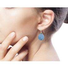 Load image into Gallery viewer, Artisan Crafted Blue Chalcedony and Sterling Silver Earrings - Sky Allure | NOVICA
