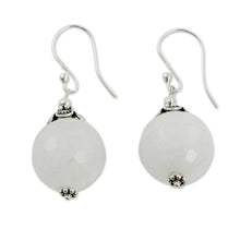 Load image into Gallery viewer, Handmade White Chalcedony and Silver Earrings from India - Glorious White | NOVICA
