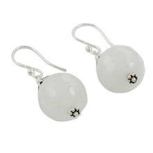 Load image into Gallery viewer, Handmade White Chalcedony and Silver Earrings from India - Glorious White | NOVICA
