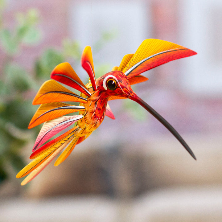 Multi Color Hummingbird Alebrije Sculpture Crafted by Hand - Colorful Hummingbird | NOVICA