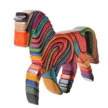 Load image into Gallery viewer, Colorful Artisan Crafted Peruvian Horse Sculpture - Rainbow Horse | NOVICA
