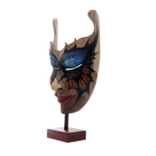 Load image into Gallery viewer, Butterfly Theme Balinese Hibiscus Wood Mask - Queen of the Butterflies | NOVICA
