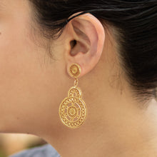 Load image into Gallery viewer, Andean Gold Vermeil Filigree Earrings Crafted by Hand - Love Goes Around | NOVICA
